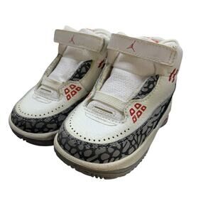 Nike Air Jordan 3 Toddler Size 4C White Cement‎ High Top